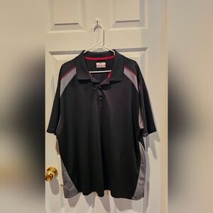 Size 2XL ~ Grand Slam Airflow performance golf polo shirt in black and gray.